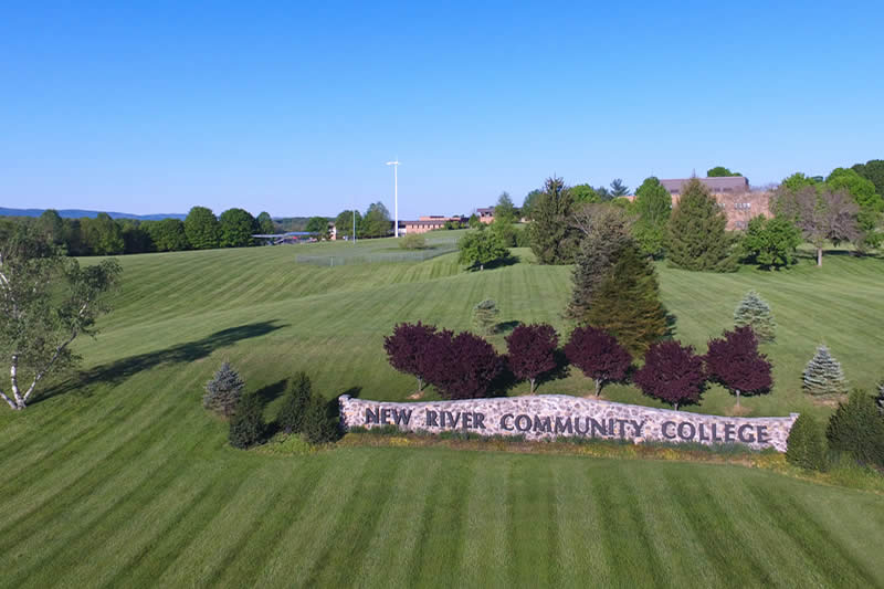 Air photo of NRCC campus from a drone