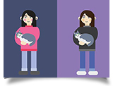 Kira Griffin girl holding cat digital design