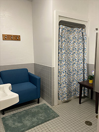Breastfeeding and Lactation room Edwards Hall blue chair