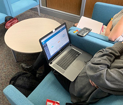 Photo of student using computer