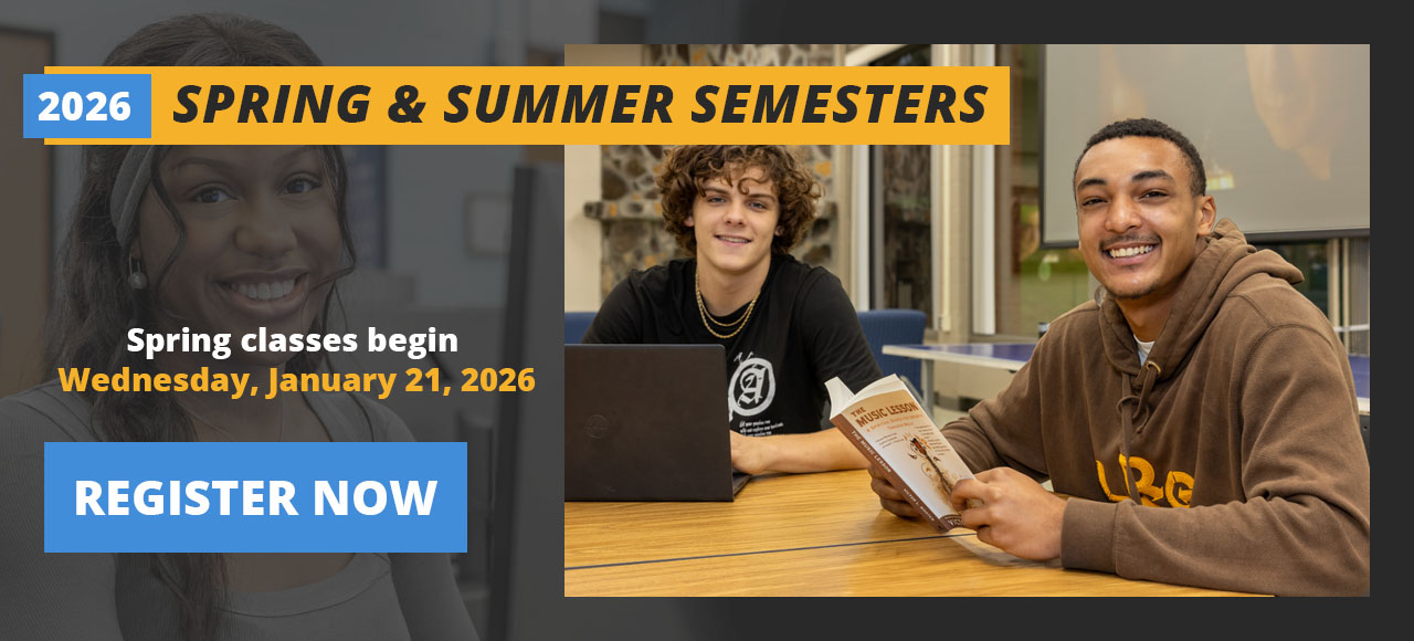 Register now for spring and summer classes....spring classes begin jan 21 2026